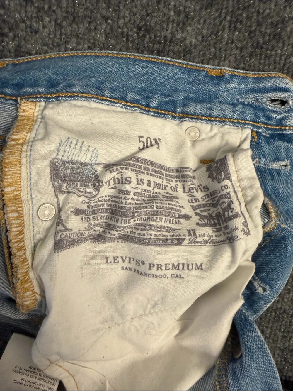 Levi's Light Blue Distressed Slim Straight Jeans